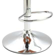 HOMCOM Kitchen Bar Stools, Set Of 2, Height-Adjustable, Swivel, With Footrest And Backrest, Faux Leather, Up To 120 Kg, 46 X 53.5 X 85-106 Cm, Black - Black - View 8