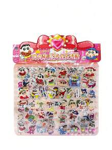 蜡笔小新大号双层贴纸：Gukha，Y2K，晶莹剔透，可重复粘贴/自粘，氛围甜美少女风/极简美学/蝴蝶/动物图案，适用于手机、笔记本、水瓶、汽车、DIY手账等，烫金双层贴纸：创意可爱装饰贴纸。（部分款式可能存在色差，随机发货） - 彩色 - 查看 8