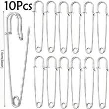 5-20pcs Large Size Garment Safety Pins, Heavy Duty Quilting Pins, Gold/Silver Decorative Pins, Suitable For Canvas, Wool Clothing Crafts And DIY Jewelry Crafts - Multicolor - View 20