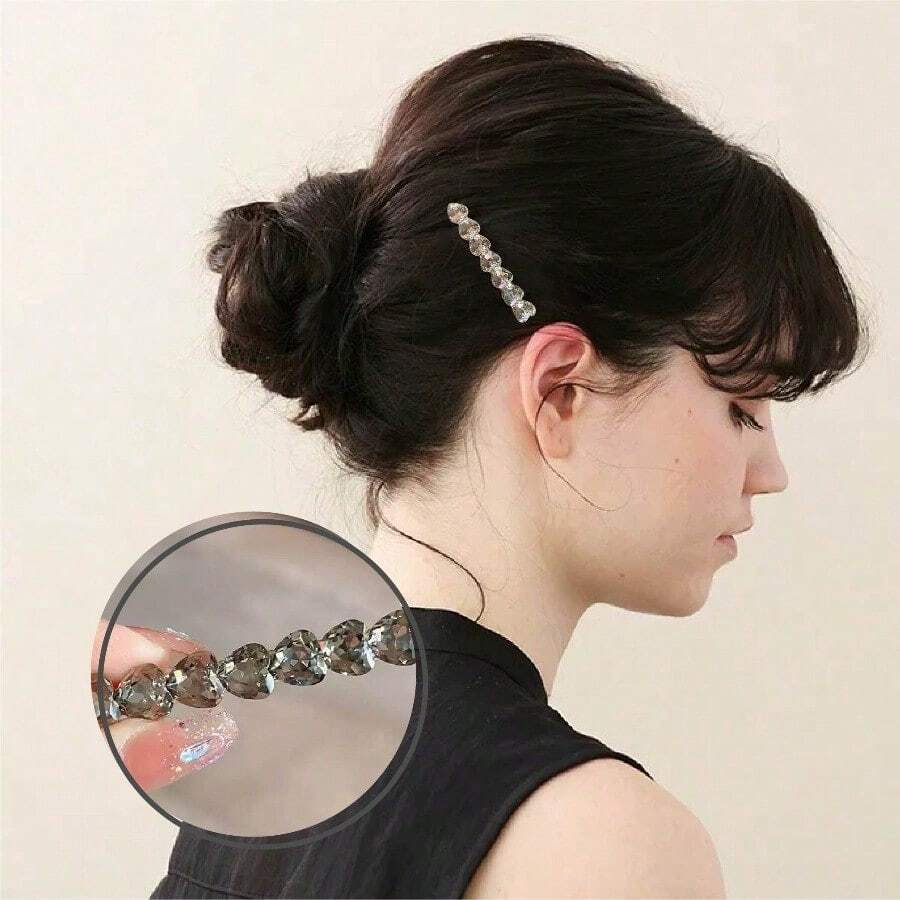 ヘアクリップ ハート型 ヘアピン 髪飾り ガールズ 髪留め 一字型ピン ダッククリップ ヘアアクセサリー レディース 大人っぽい シンプル かわいい おしゃれ プレゼント - タイプA - チェックする 1