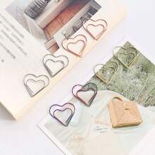 Bộ 50 kẹp giấy mini hình trái tim bằng kim loại, kẹp đánh dấu trang hình trái tim nhiều màu sắc, kẹp hình hoạt hình dễ thương dùng cho văn phòng, trường học, đóng sách, trang trí ghi chú. - Nhiều màu - Xem 10
