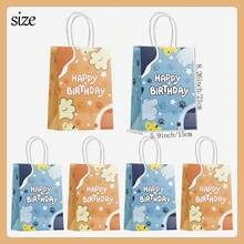 16个装狗狗爪印图案生日礼品袋，两种款式可选，色彩鲜艳，结实耐用，适用于生日派对礼品包装、庆祝活动、轻便设计、优质材料、节日送礼。 - 彩色 - 查看 4