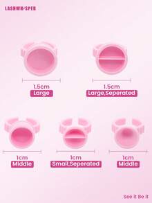 100pcs/Pack Disposable Glue Cups, Suitable For Eyelash Extension And Tattoo Ink - Eyelash Glue Cups, Eyebrow, Lip And Eyeliner Pigment Cups - Multicolor - View 6