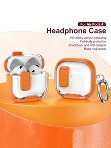 1个极简耳机支架，兼容苹果蓝牙耳机4代主动降噪保护壳，带锁扣，适用于Pro 3/2第二代，防开盖防摔耳机盒 - 彩色 - 查看 1