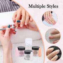 亚克力美甲套装 - 透明/裸色/粉色亚克力粉和液体套装，含亚克力美甲刷，持久耐用，专业DIY亚克力美甲，新手友好型亚克力美甲套装，6件套 - 彩色 - 查看 8