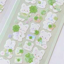 1pc Cute Rabbit Series Stickers, Rainbow Rabbit & Metallic Glitter, Suitable For K-Pop Fandom, Diary Decoration, And Daily Use - Multicolor - View 7