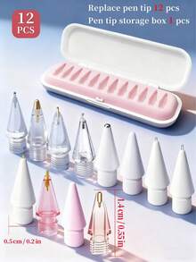 Bộ 3/4/6/8 ngòi thay thế, tương thích với Apple Pencil thế hệ 1/2; Đầu bút, tương thích với iPad Pro Pencil thế hệ 1/2, bao gồm nắp bảo vệ đầu bút, bao đựng bút và phụ kiện nắp bút thay thế, thích hợp làm quà tặng sinh nhật và ngày lễ cho mẹ, gia đình và bạn bè. - Nhiều màu - Xem 15