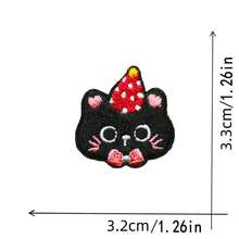 5片装刺绣徽章贴片，背胶贴片，适用于服装、帽子、夹克、DIY装饰，卡通蝴蝶结猫咪刺绣贴片套装，也适用于手机壳、包包和服装。