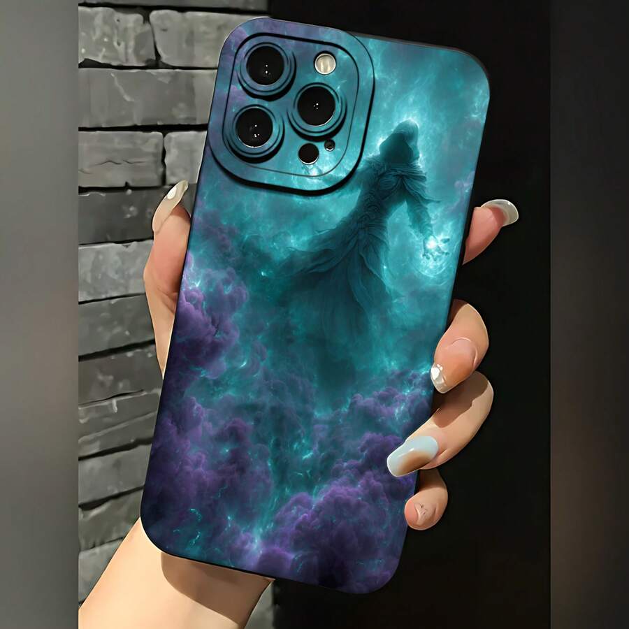 2026 nueva funda de teléfono esmerilada, funda de teléfono con impresión de dragón cósmico para 17 14 Pro Max 17 13 Pro 17 12 17 11 Galaxy S23 S22 S21 S20 S10 funda de protección para teléfono regalo de pareja para novio novia regalo de vacaciones - Negro - Ver 1