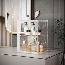 2Pack Makeup Organizer Storage, Large Capactiy Acrylic Bathroom Organizer, Clear Cosmetics Organizer Bins With Division Board For Vanity, Skincare, Countertop Storage And Display Case,Clear - thông thoáng - Xem 3