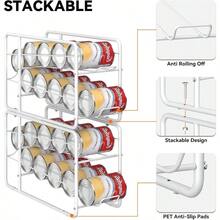 4 Pack Can Dispenser Rack Stackable Can Storage Organizer Holder For Canned Food Kitchen Cabinet Pantry Countertop White - 白色 - 查看 4
