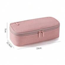 Pencil Case Pen Bag, Two Layers Big Capacity Pencil Pouch Pen Organizer Durable Stationery Holder For Marker Organization School Supplies Office Storage Desk Organizing Multi Functional Pencil Case-Black,Pink,Grey - Multicolor - View 3