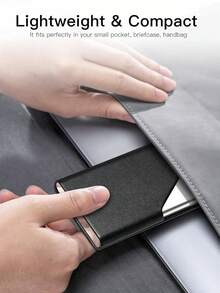 Stainless Steel Angled Business Card Holder, Fashionable Flip-Top Card Case For Credit/ID Cards - Bevel Business Card Box - View 7