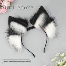 Oreja eléctrica de pelo blanco y negro