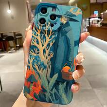 2026 nueva funda de teléfono esmerilada, funda de teléfono con diseño de arrecife de coral y plantas tropicales para  17 14 Pro Max,  17 13,  17 12, protector de teléfono  Galaxy S23 S22 S21, funda de teléfono para parejas, regalo para novio y novia, presente de vacaciones - Blanco antiguo - Ver 4
