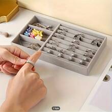 Christmas Velvet Jewelry Box | Multipurpose Storage For Rings, Earrings, Necklaces, Bracelets - Includes Removable Dividers And Filling Tray, Ideal For Students And Gifting, Jewelry Trays - Multicolor - View 5