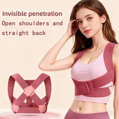 Women'S Posture Corrector Back Brace - Invisible Under Clothing, Adjustable Strap For Posture Improvement, Back & Everyday Use - No Battery Needed, Multiple Sizes Available - Ideal For Office, Gym, Travel - Back Support Belt, Back Posture Corrector, Seamless Design, Comfortable Fit, Office Workers, Discreet Design