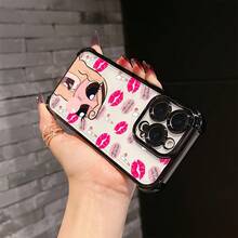 Funda Transparente Suave para 16,15,14,13,12,11 Pro,X,XR,XS,8,Plus, Chica Genial que Sopla Burbujas, Protección Resistente a Impactos17   17promax - Negro - Ver 3