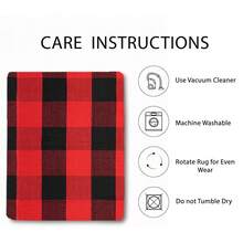 IOHOUZE Christmas Buffalo Plaid Rug 4x6 Ft Outdoor Indoor Rug Red Black Check Washable Area Rug Woven Cotton Checkered Front Porch Mat Christmas Decor For Front Door Entryway Living Room,One-Size,RedandBlack4x6Rectangular - 紅黑相間4x6長方形 - 查看 5