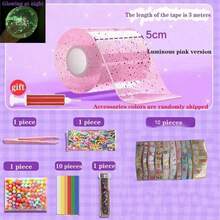 一套纳米挤压凝胶，泡泡膏凝胶DIY，夜光纳米胶带，剪贴簿套装，夜光胶带套装 - 最佳礼物 - 彩色 - 查看 2