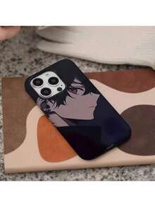 Perfil masculino de anime La funda de teléfono desmontable 2 en 1 para iPhone 16/15/14/13/12/11 Pro Max Plus presenta una carcasa dura mate con patrones únicos y es una excelente opción para regalos de novio/novia. - Blanco - Ver 6