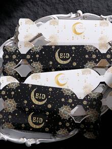 这款五包装的豪华开斋节礼品袋，饰以金色开斋节图案，是斋月和开斋节回礼、椰枣、糖果、巧克力、小礼物、派对礼品、开斋节晚餐、家庭聚会和节日礼品包装的理想之选。这款精致的纸袋非常适合穆斯林节日派对、节日餐桌布置和特殊场合的送礼。 - 多色 - 查看 3