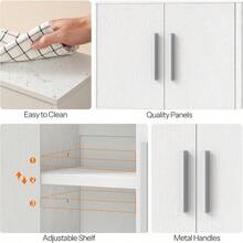 Bathroom Wall Cabinet, Medicine Cabinet, 15 X 7.1 X 16.1Inches, Adjustable Shelf, Over The Toilet Wall Storage Cabinet, For Bathroom, Bedroom, White - mặc định - Xem 6