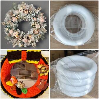 4 piezas de corona de espuma de 7.7 pulgadas, para hacer coronas de Navidad, decoración del hogar DIY, arreglos florales, anillos circulares de espuma blanca