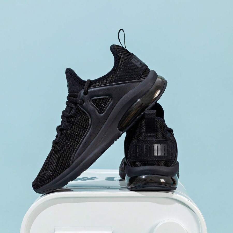 Puma 男女通用跑步、健身和训练鞋，舒适休闲运动鞋，385669-02 - 黑色-黑色 - 查看 1