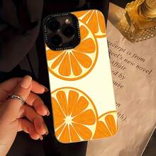 Orange Slice Pattern Phone Case Compatible With  12 Pro  12 Pro Max  13 Pro  13 Pro Max  14 Pro  14 Pro Max  14 Plus  15  15 Pro  15 Pro Max  16 Pro  16 Pro Max  16 Plus  17  17 Pro  17 Pro Max And  17 Air Made Of TPU Material It Ensures Anti-Slip And Drop Protection Featuring A Special Process High-End Appearance And Stylish Design - Moon White - View 1