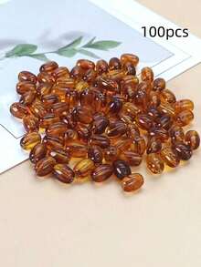 100/200pcs Vintage Amber Tie Dye Oval Small Seed Beads For DIY Bracelet Necklace Spacer Jewelry Accessories - Amber Stained Oval Rice Beads - View 7