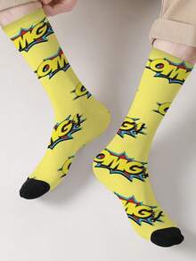 1 Pair Of Super Wrist-Themed Socks With 360° All-Over Print Featuring Novel And Playful Patterns-Stylish, Unique, And Perfect For Streetwear. - Multicolor - View 13