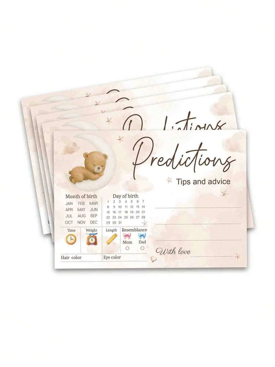 Party Game Gender Reveal Game Card Atmosphere Decoration Props For Boys Or Girls Anniversary Gift Party Decoration Happy Birthday Party Wedding Gift Bridal Shower SuppLies Prediction Advice Card - Shape - View 1