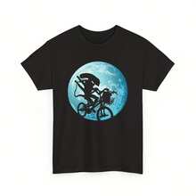 Camiseta Moonlight Alien Bike Ride, Top de Ciclista Extraterrestre - - Negro - Ver 1
