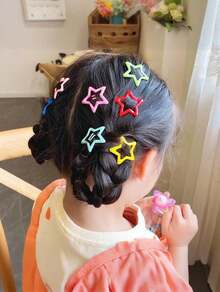 Girl's Hair Clip Kit - Star-Themed Children's Hair Clips, Cute Gift - Colorido (12 peças) - 查看 10
