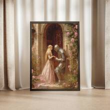 1幅无框铁骑士与公主艺术海报 - 无框帆布墙画，经久耐用，适用于家居、卧室、厨房、客厅、浴室、办公室、酒店等室内装饰|浪漫场景|耐用墙画，墙面装饰 - 彩色 - 查看 2