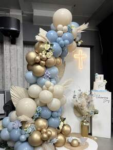 35/70个金属蓝气球、珍珠蓝气球、马卡龙浅蓝气球、浅蓝气球，适合新娘送礼会、婴儿送礼会、生日派对 - 彩色 - 查看 4