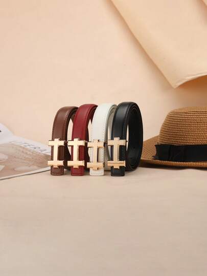 1pc Women's H-Shape Buckle Belt, Can Be Paired With Your Favorite Jeans, Pants, Or Accentuate Your Waistline In Skirts, Also Makes A Great Holiday Gift For Friends