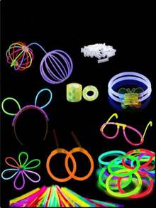 50/100 8-Inch Party Glow Stick Set, Ultra-Bright Glow Sticks That Can Glow In The Dark For 9 To 13 Hours Continuously. You Can Also DIY Bracelets, Party Glasses, Necklaces, Earrings, Balls, Etc. - Colorful - View 2