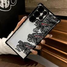 Funda de teléfono Dragón Negro para 25 S24 S23 S22 S21 S20 FE S20 Ultra A03s A04E/M04 A05s A06 4G A13 4G A15 4G/5G A25 5G A32 4G A55 5G A03 A04 A05 A12/M12 4G A13 5G/A04S A16 4G/5G A35 5G S20 S20 Plus A34 S21 FE Ultra Plus 4G 5G Funda trasera transparente y suave a prueba de golpes - Colores mixtos - Ver 4