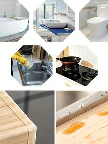 1 Roll Transparent PVC Waterproof Anti-Mold Sealing Tape, Suitable For Kitchen Countertops And Edges - High Adhesiveness, Easy To Apply Sealing Strip For Kitchen Countertops, Sinks, Bathtubs, Bathroom Showers, Toilets, Floors, Wall Edges, Home Bathroom Decor And Autumn Decor. - Adhesive Tape - View 11