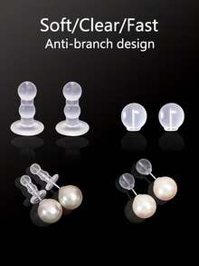 30个/50个耳钉耳塞，手工DIY饰品耳环配件，硅胶防滑防丢耳塞