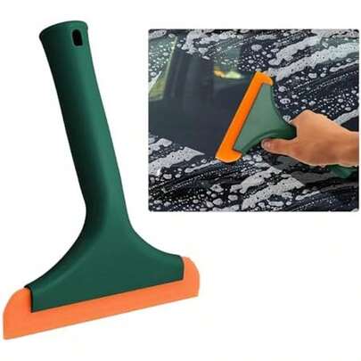 Small Silicone Window Squeegee, Car Windshield Silicone Squeegee, Auto Windshield Water Blade Scraper With 5.9 Inch Blade And Non-Slip Handle For Window, Mirror, Glass Door (Dark Green)