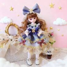 New 6-Inch BJD Doll Clothes, 30cm Doll Dress & Jacket Set (Doll, Shoes, Socks Not Included)