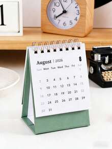 2026 Minimalist Compact Desk Calendar, Portable Solid Color Desktop Decor, Mini Calendar, Back To School, Study Supplies, School And Office Desk Decoration, Ideal For Home And Office Organization, Paper Material, Monthly Layout, Monthly Planner | Durable Wall Calendar, Home Calendar Gift For Friends, Back To School Season - Multicolor - View 16