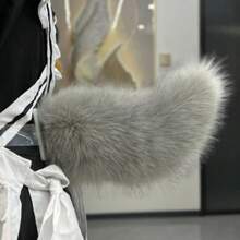 Peluca de cola eléctrica controlada por voz, estilo anime súper lindo, piel sintética para cosplay, Halloween, día de San Valentín, disfraces de carnaval, diseño divertido, material duradero, tapiz de árbol de Navidad, decoración de pared, diadema de calabaza, diadema de orejas de animal para amigos de Halloween, disfraz de cosplay - Gris - Ver 10