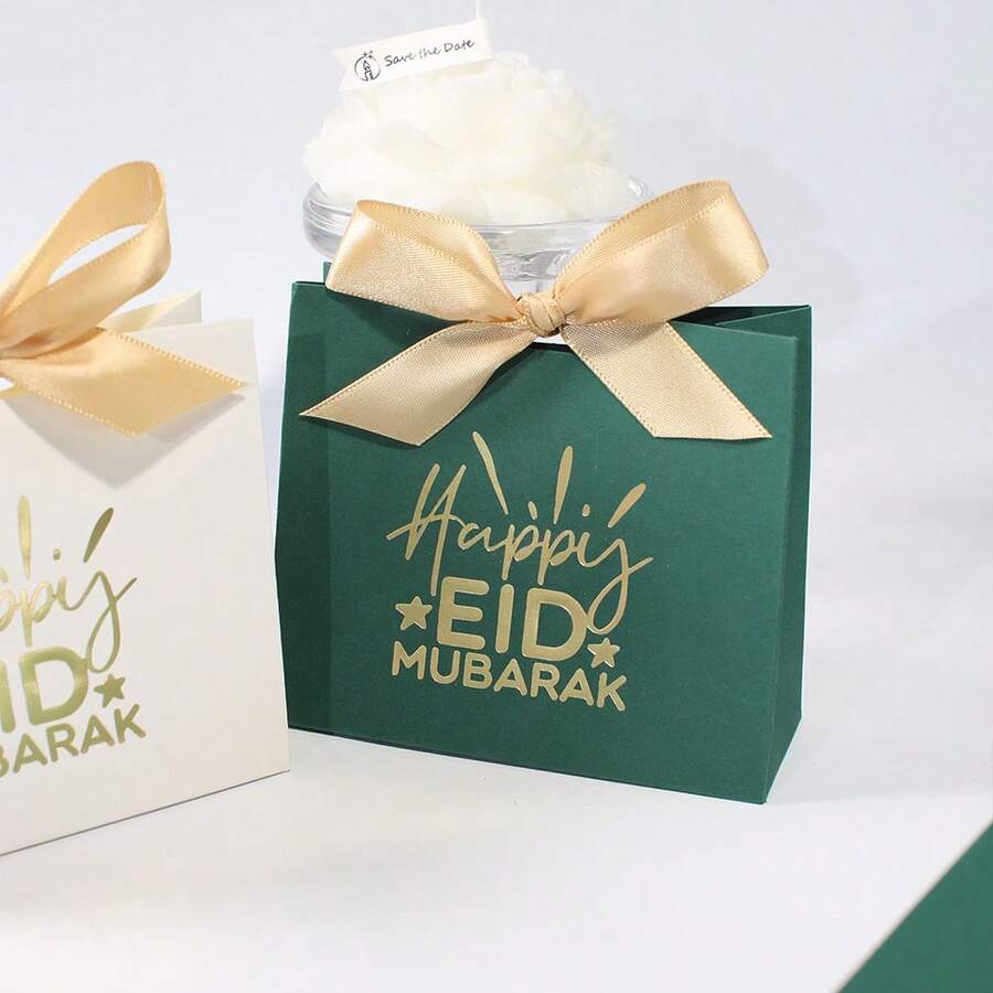 5/10/15-Piece Eid Mubarak Gift Box Set - Assorted Colors And Patterns, Paper Gift Boxes With Ribbons, For Parties And Holiday Gift Packaging