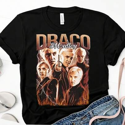 Camiseta de Draco Malfoy Camiseta de Draco Malfoy Camiseta gráfica retro vintage de los 90