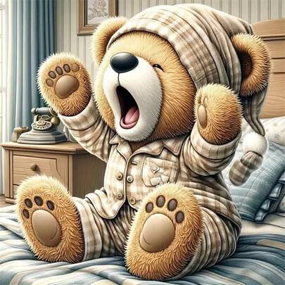 1pc [11.8*11.8in/15.7*15.7in] 5D Acrylic Diamond Painting Kit, Teddy Bear Pattern, Suitable For Adult Beginners DIY Mosaic Diamond Art, Full Drill Handmade DIY Diamond Painting For Living Room, Bedroom, Office Wall Decor, Surprise Art Home Decor Gift For Family And Friends