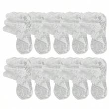 5 Pairs Women Sexy Summer Breathable Elastic Thin Leaves Transparent Lace Invisible Hollow Non-Slip Low Cut Socks - Multicolor - View 8